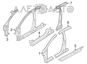 Right center pillar for Hyundai Sonata 11-15