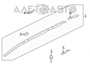 Railing longitudinal right Nissan Rogue 21-23 US built