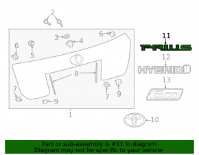 Emblem inscription "PRIUS" trunk door Toyota Prius 50 16-18