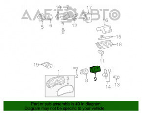 Toyota Highlander 08-13 Heated Seat Controls