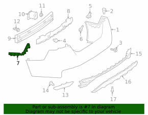 Rear bumper mount left Nissan Altima 19-