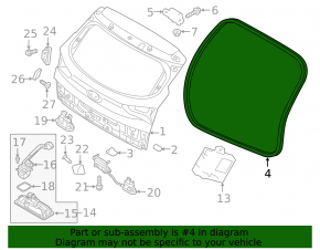 Rubber seal for tailgate Hyundai Tucson 16-21
