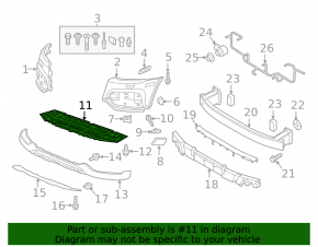 Front bumper protection central Audi Q3 8U 16-18