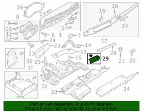 Audi A4 B9 20-25 black gloss front panel trim, upper right, behind the monitor