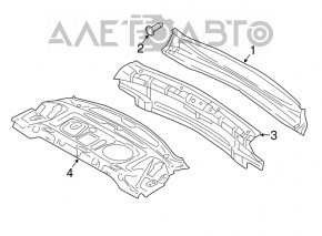 Audi A4 B9 17-25 rear panel, 2 pieces, drilled, silver