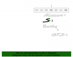 Emblem inscription "S" trunk door Porsche Macan 15-18