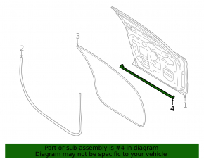 Lower front left door seal for Porsche Taycan 20-26