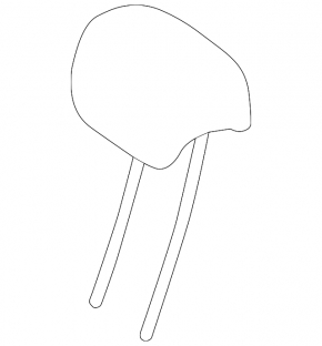 Mercedes H247 GLA 20-26 rear left headrest, black leather