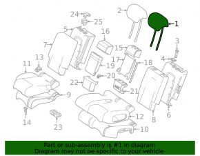 Mercedes H247 GLA 20-26 rear left headrest, black leather