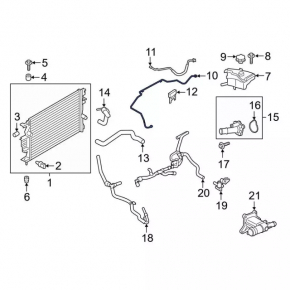 Cooling pipe return tank-head Lincoln MKZ 17-20 hybrid long