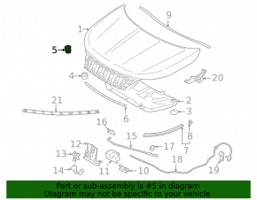 Left hood bumper for Mitsubishi Outlander 22-25 on the body
