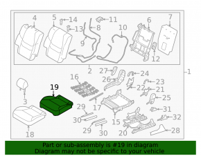 Rear seat cushion 2nd row right Mazda CX-9 16-18 Signature, brown leather