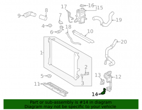 Right lower radiator deflector for Lexus NX 22-25