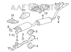 Exhaust line Acura MDX 14-15 pre-rest