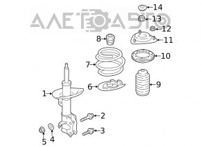 Front left shock absorber support for Subaru Outback 20-23