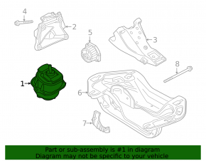 Left engine mount for BMW X5 F15 14-18 X5, X6, with m model