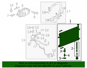 Air conditioner radiator condenser Chevrolet Cruze 11-16