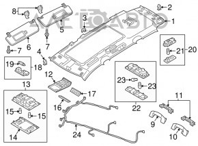 Ceiling handle rear left VW Atlas 18-24 gray
