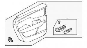 Door trim card rear left Volvo V90 17-21 usa T5, T6 leather black without curtain