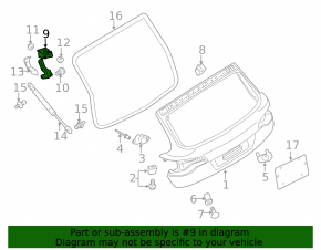 Left tailgate hinge Audi Q7 4L 10-15