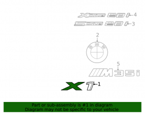 Emblem inscription "X1" trunk door BMW X1 F48 16-18
