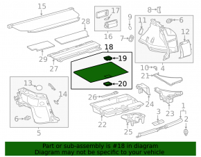 Lexus CT200h 11-17 trunk floor