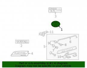 Toyota Sequoia 08-16 Tailgate Emblem "Toyota"