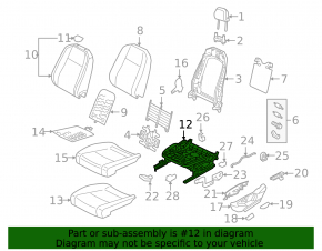 Left passenger seat runner for VW Tiguan 18-24 electric, without frame