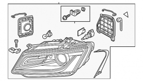 Left front headlight assembly for Audi Q5 8R 13-17, restyling xenon