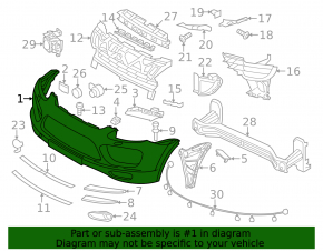 Front bumper assembly for Porsche Cayenne 958 11-14 Turbo with optics