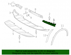 Spoiler lip front bumper left Porsche Cayenne 958 11-14 broken fastener, crack