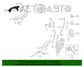 Outer door handle front left Mercedes GLC 16-19