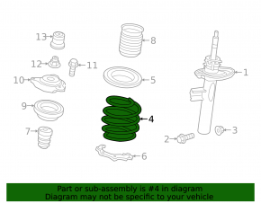 Front left spring Mercedes H247 GLA 20-26, stiffness 2 yellow, 2 red