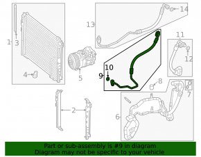Mercedes GLC 300 20-22 condenser-compressor air conditioning pipe