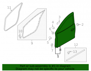 Door bare front left Mazda 3 19- 4d OEM
