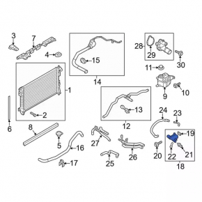 Cooling system flange Ford Edge 15-18 2.0T