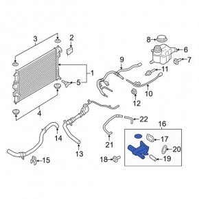 Cooling system flange Ford Edge 15-18 2.0T