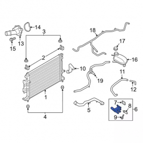 Cooling system flange Ford Edge 15-18 2.0T