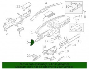 Front panel trim side right Ford Mustang mk6 15- black