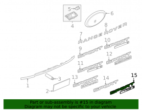 Land Rover Range Rover Sport 19-21 Sport emblem p400e hse tailgate lettering