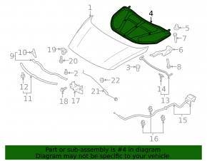 Mazda CX-9 hood insulation 16-23
