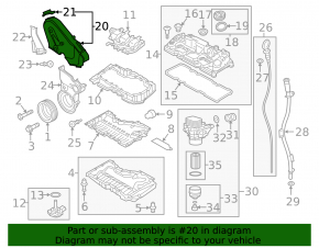 Timing belt guard Audi A3 8V 15-16 2.0 TDI