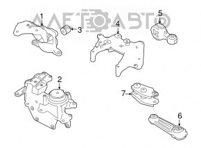 Engine mount rear Nissan Rogue 14-20 bone