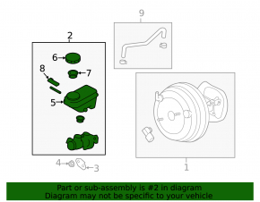 Main brake cylinder with reservoir Subaru Forester 15-18 SJ automatic transmission with cover
