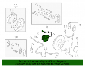 Rear left hub Nissan Rogue 07-12