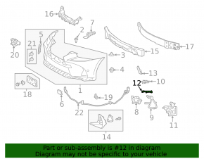 Front bumper mount, right fender, Lexus IS 17-20