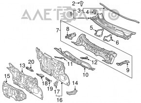 Plastic windshield wiper grille for Lexus CT200h 11-17