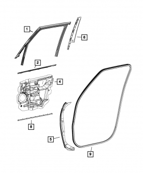 Door trim side front right Fiat 500L 14-19