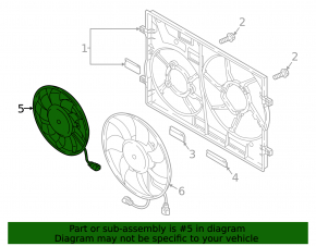 Cooling fan right VW Tiguan 18-24 320mm