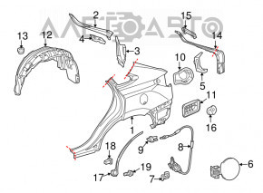 Rear right mudguard Lexus RX350 RX450h 10-15